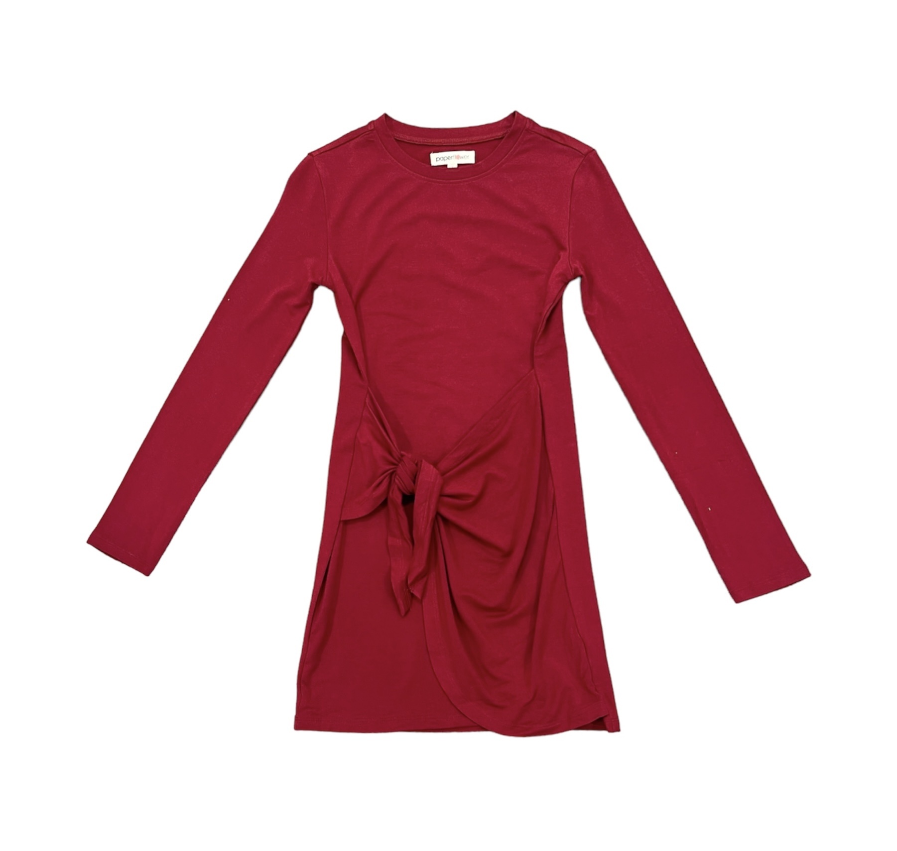 Paper Flower Scooter Side Tie L/S Holiday Dress