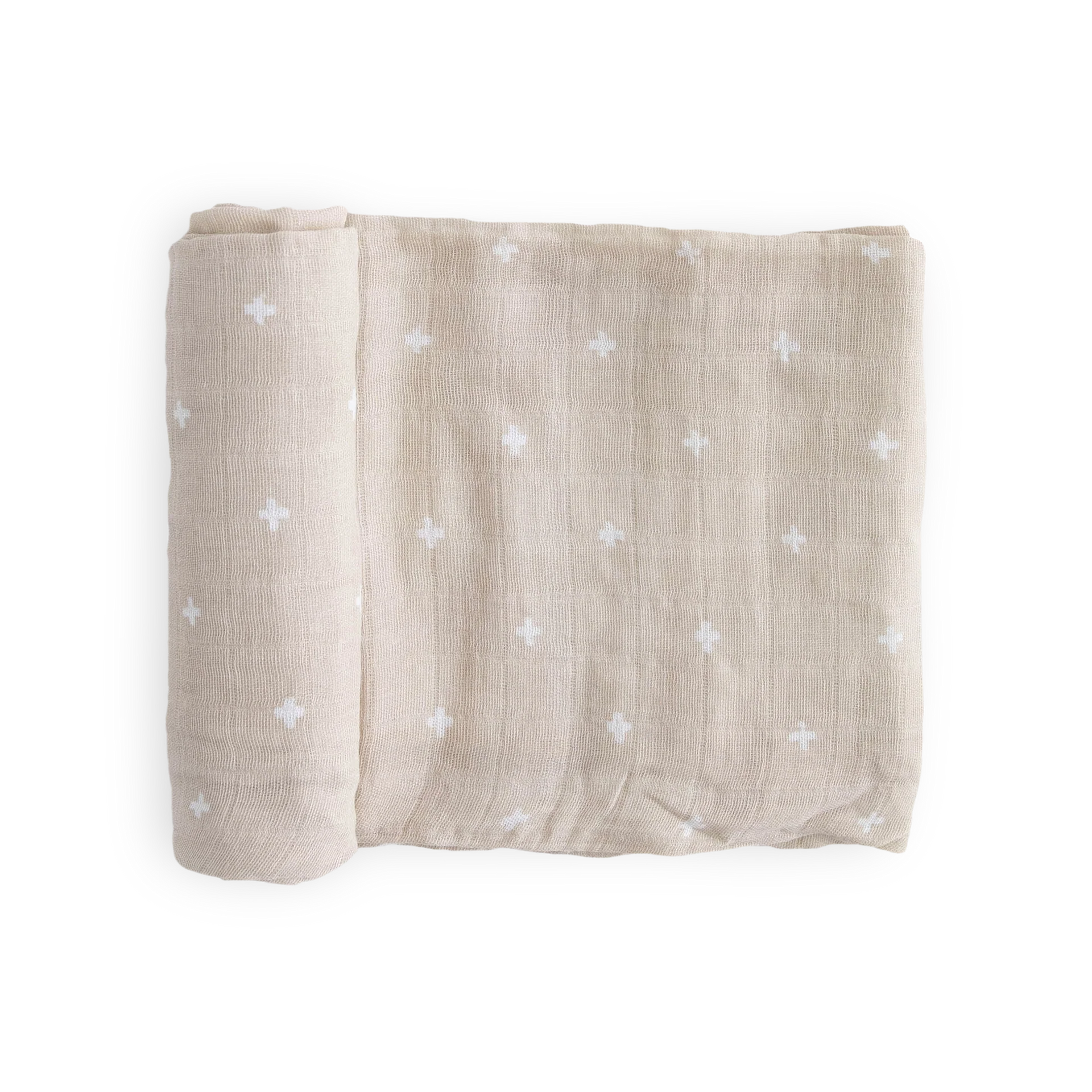 Little Unicorn Cotton Muslin Swaddle Blanket-Taupe Cross