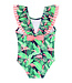 Flamingo Frenzy Ruffle V-Back One Piece