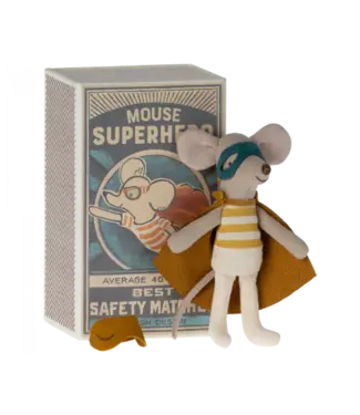 Maileg Super Hero Mouse, Little Brother in Matchbox