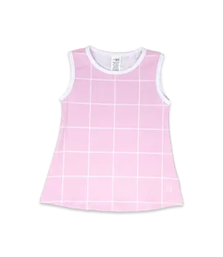 Tori Tank Pink Windowpane/Pure Coconut