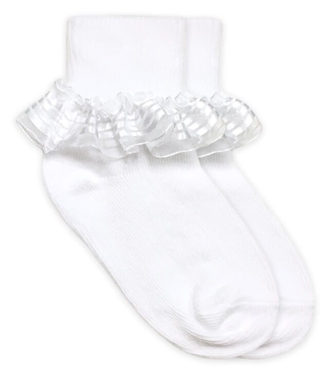 Jefferies Socks Ruffle Organza Sock White