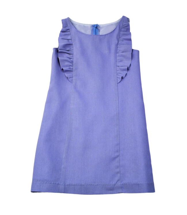 Funtasia Too Lavender Linen Ruffle Dress 14