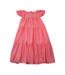 Pink Dobby Tiered Dress