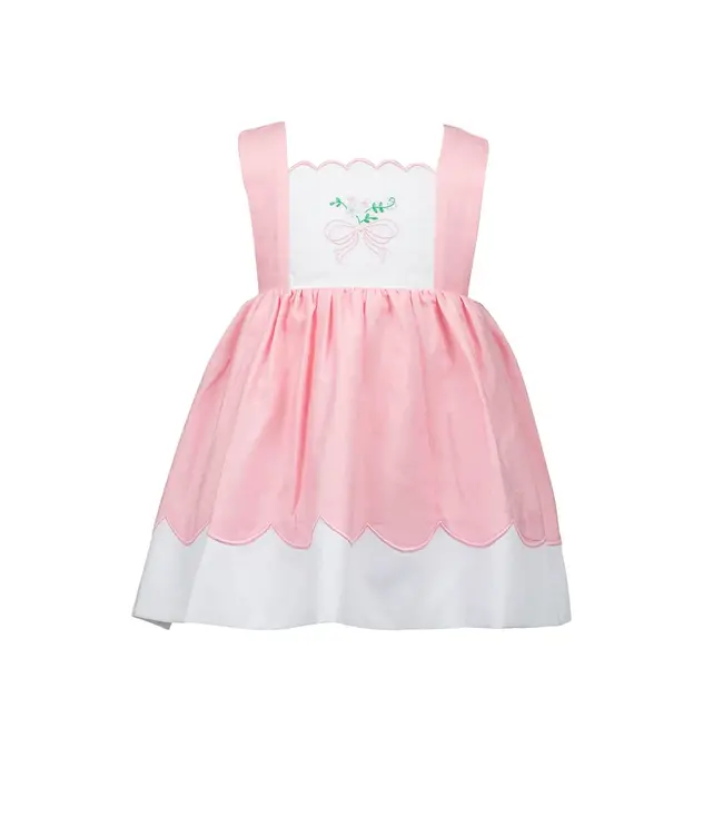 Paulette Pink Bow Pinafore