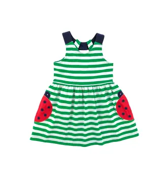 Stripe Knit Dress w/Ladybug Pockets