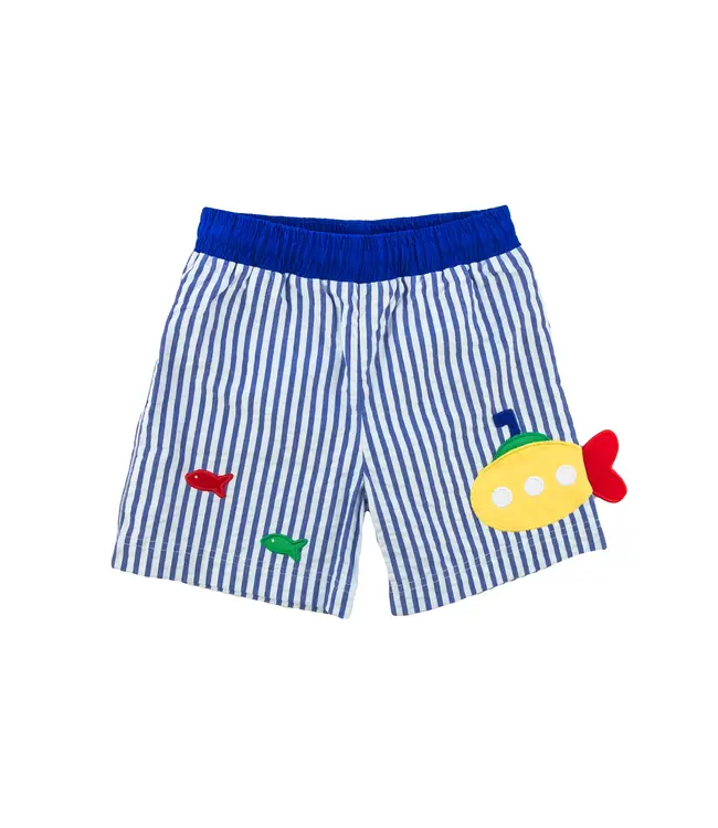 Florence Eiseman Seersucker Swim Trunk w/Submarine