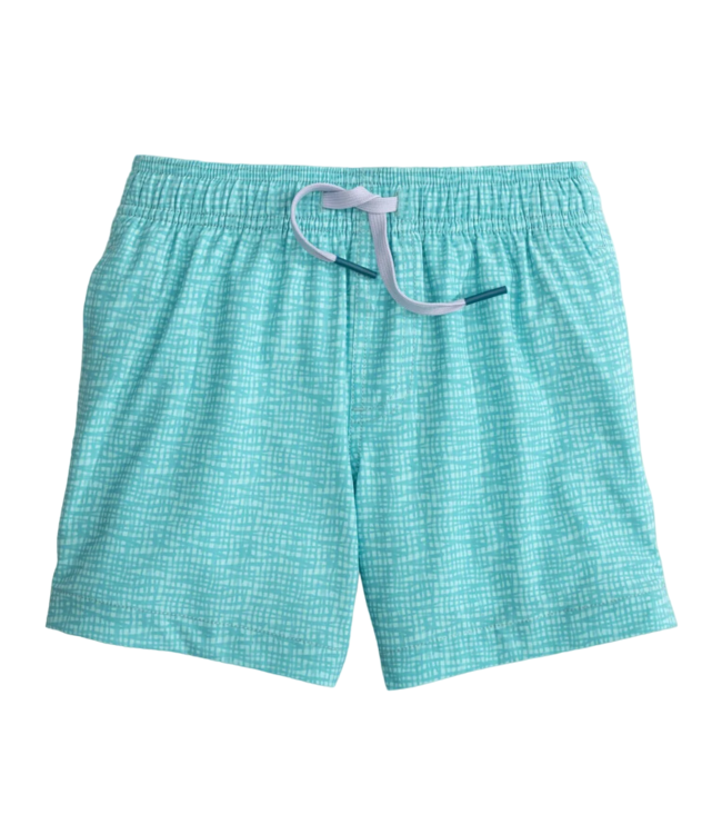 Wake Blue Y Painted Check Swim Trunk