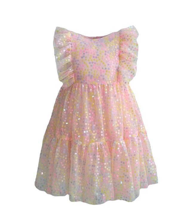 Sequin Daisy Ruffle Tulle Dress