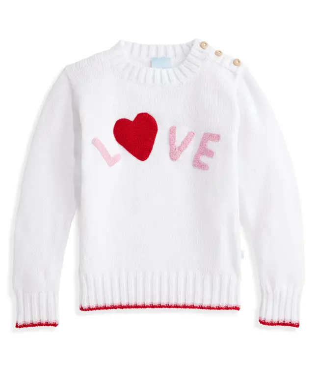 bella bliss White w/Pink Love Sweater