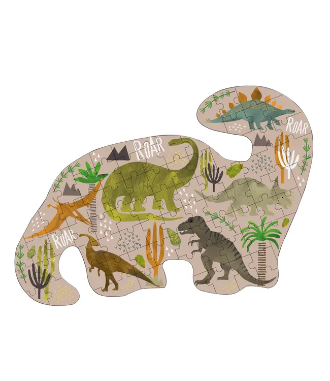 Floss & Rock Jigsaw 80 pc. Shaped Dinosaur