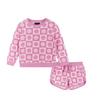 Pink Terry Sweatshirt and Short Set