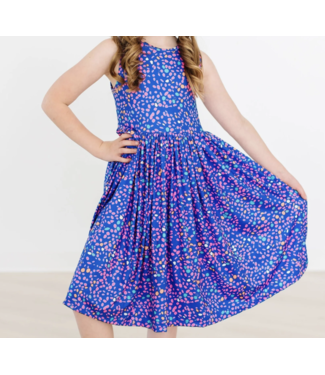 Abstract Floral Tank Twirl Dress