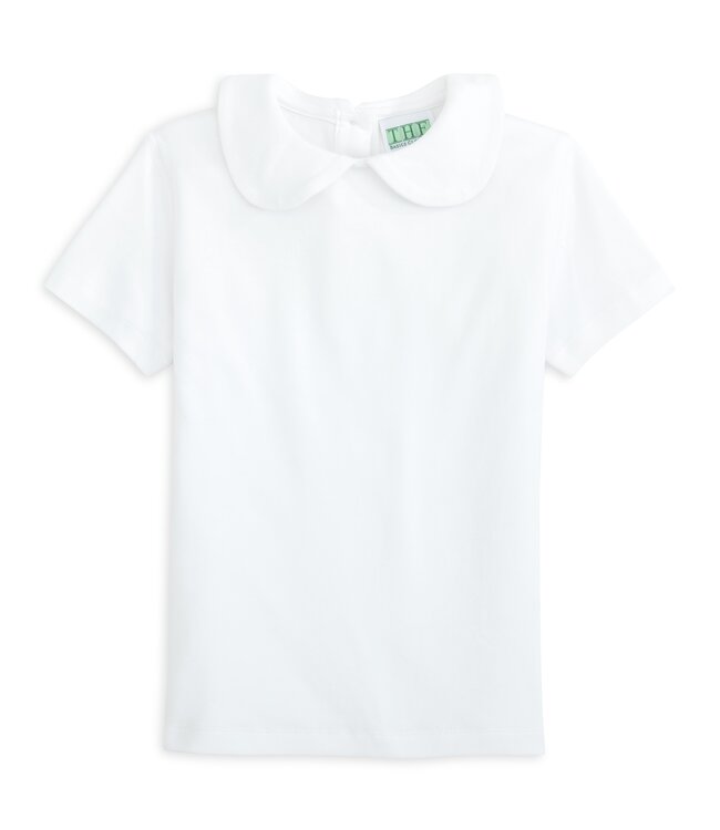 THE Basics White S/S Peter Pan Collar Shirt
