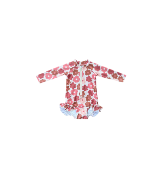 babysprouts Retro Bloom One Pc. Ruffle Rashguard Swim Suit