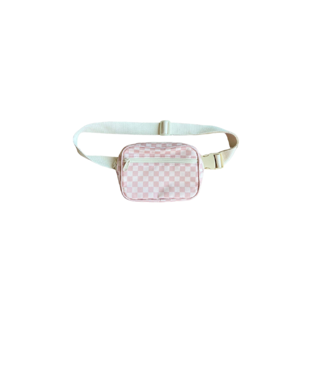 babysprouts Pink Lemonade Checkered Mini Belt Bag