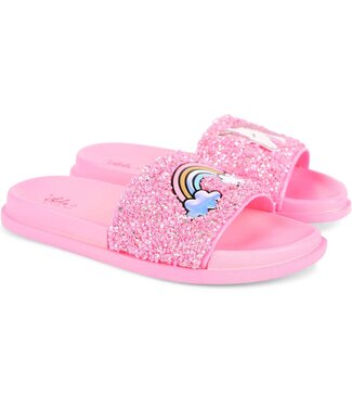 Pink Glitter Unicorn Slides