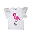 Beaded Flamingo Ruffle T-Shirt