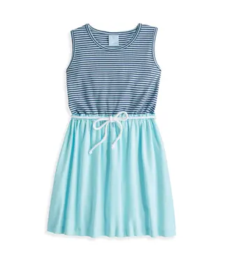 Turquoise/Navy Stripe Pima Bayview Beach Dress