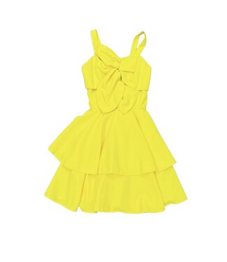 Yellow Ruffle 3D Floral Dress