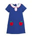 Little English Royal Blue Millie Dress w/Apples