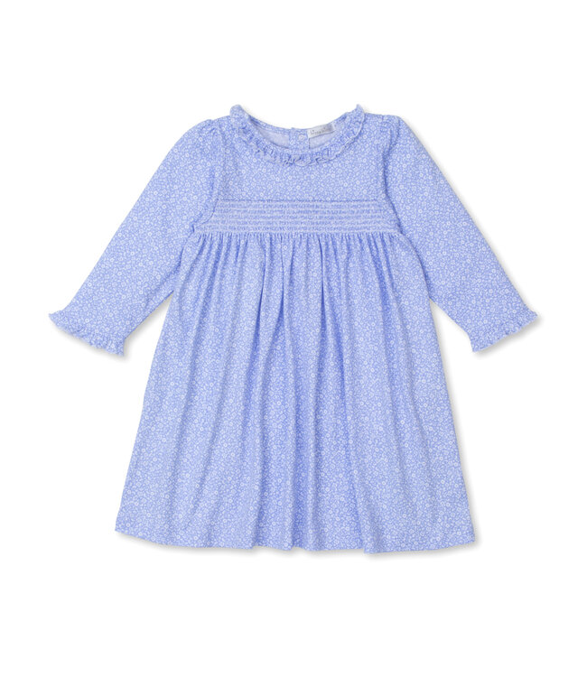 Kissy Kissy Lt. Blue Fall Flower Patch Smocked Dress