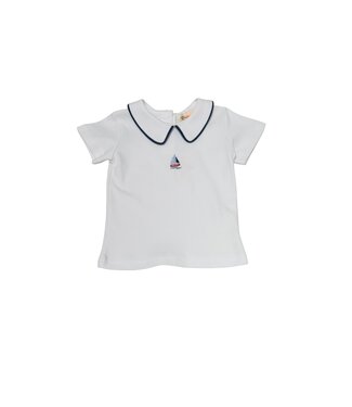 Luigi White/Dk. Royal Sailboat Collar Shirt