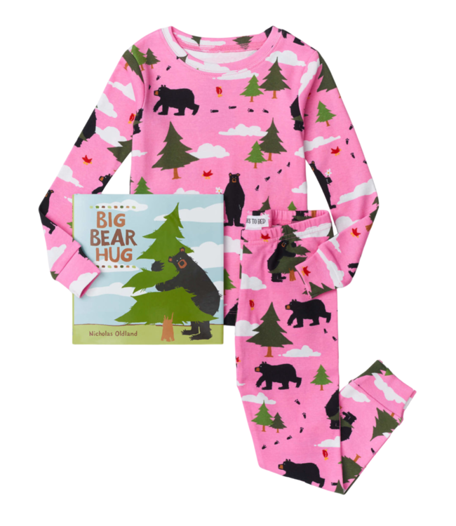 Hatley Pink Big Bear Hug PJ Set w/Book