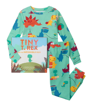 Hatley Tiny T-Rex and the Impossible Hug PJ Set w/Book
