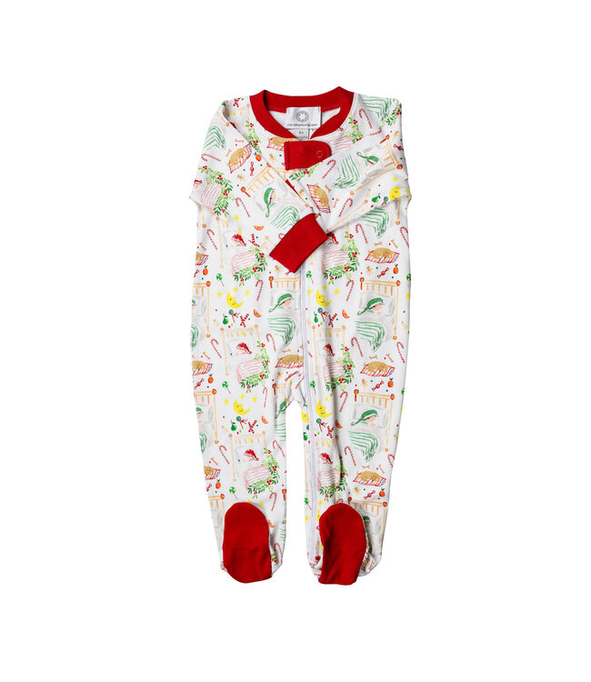 the proper peony Sugarplum Footed Zipper PJ