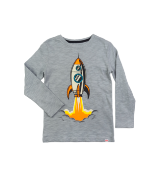 appaman Light Grey Graphic L/S Tee-Blast Off