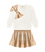 Milon Off White Bow Skirt Set