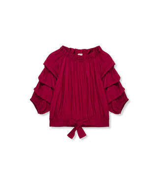 Habitual Burgundy Joyce Gathered Top