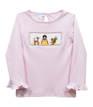 vive la fete Forever Friends Smocked Pink Knit Ruffle L/S Tee