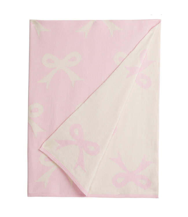 Little English Pink Bow Nursery Blanket