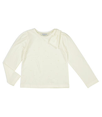 Mayoral Cream L/S Bow Shirt