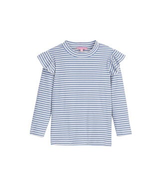 Bisby French Blue Sparkle Stripe Sadie Top