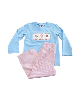 Three Sisters Santa Smocked Boys Pant Set