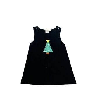 Luigi Navy Corduroy Christmas Tree Jumper Dress