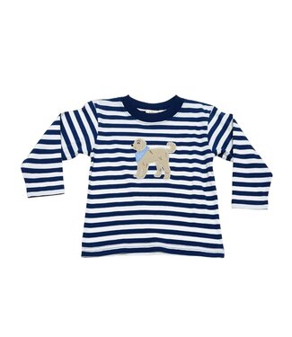 Luigi Dk. Royal Stripe Dog w/Bandana L/S T-Shirt