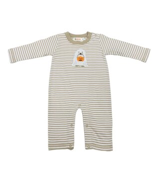 Luigi Sand/White Stripe Romper-Dog as Ghost