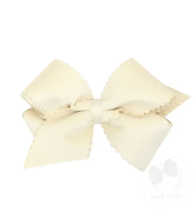 Wee Ones King Scallop Edge Velvet Bow-ANW