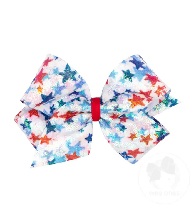 Wee Ones King Sequin Star Print Bow