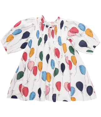 Pink Chicken Balloon Bunches Puff Sleeve Stevie Dress