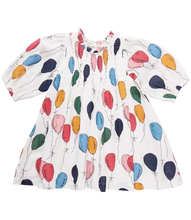 Pink Chicken Balloon Bunches Puff Sleeve Stevie Dress