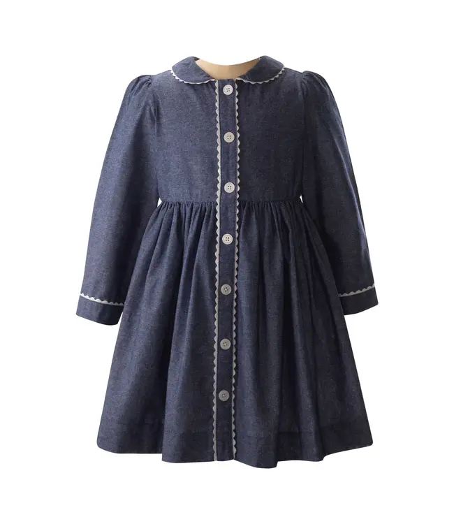 Rachel Riley Chambray L/S Button Front Dress