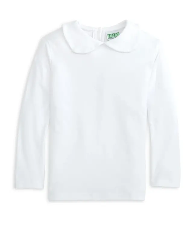 THE Basics White L/S Peter Pan Collar Shirt-Girls