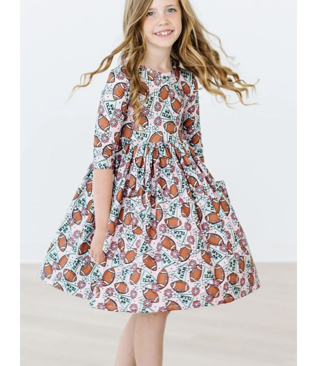 Mila & Rose Go Team 3/4 Sleeve Pocket Dress