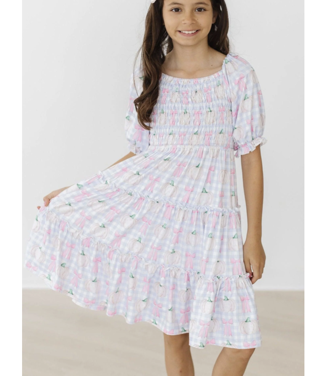 Mila & Rose Pumpkin Picnic Smocked Ruffle Dress