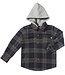 Me & Henry Blue/Grey Plaid Erin Hooded Shirt